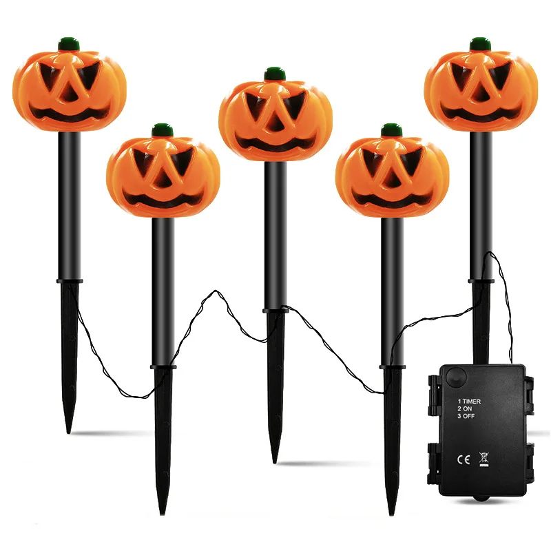 

Halloween Outdoor Lights Decorative Garden Lights Pumpkin Stakes Outdoor Led Powered Halloween Event Dress for Women Elegant