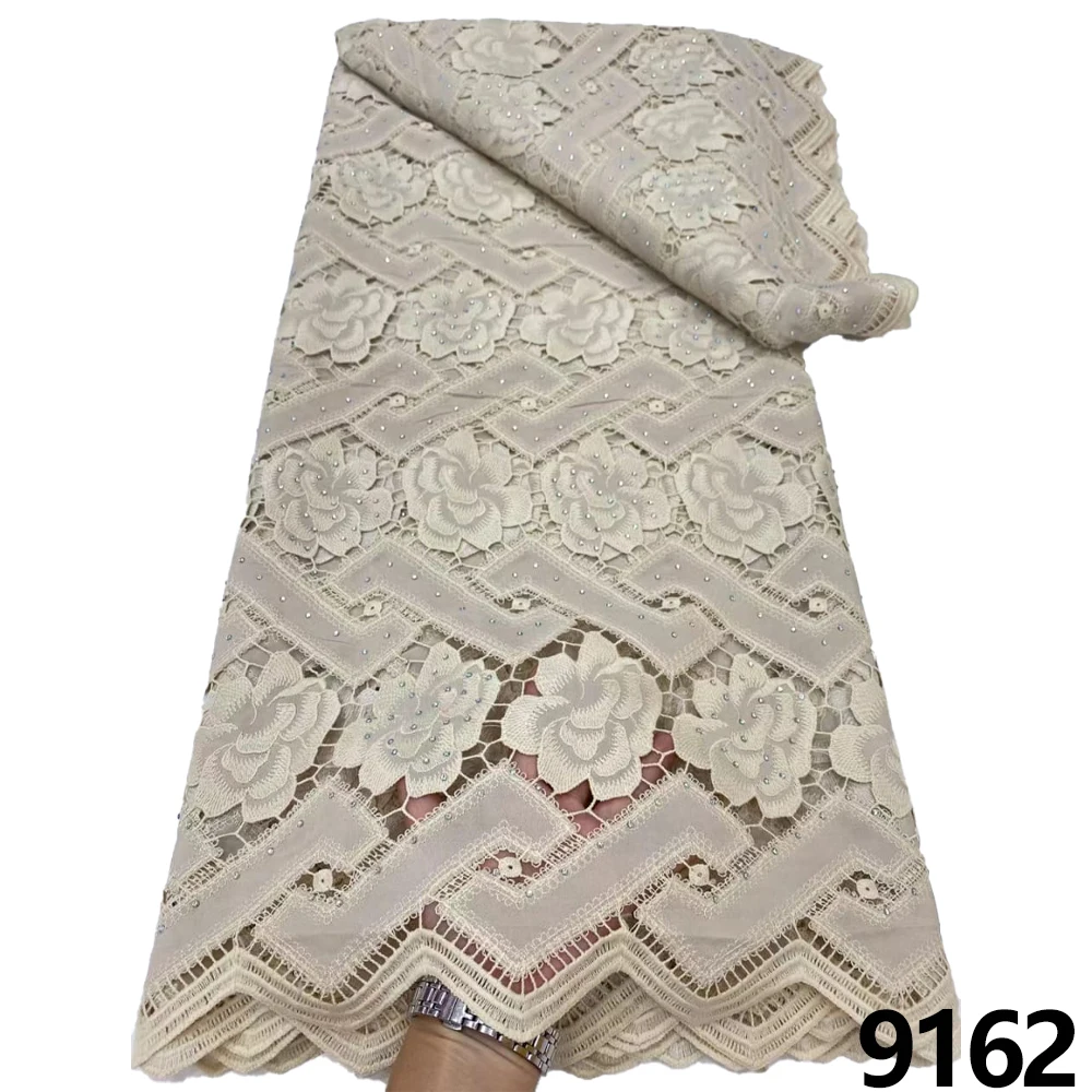 

5 yd skin friendly African embroidery Guipure cord lace fabric 2023 high quality Nigerian party dress sewn