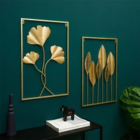 nordic metal leaf plant wall decoration wrought iron wall hanging non porous mural living room bedroom home decoration