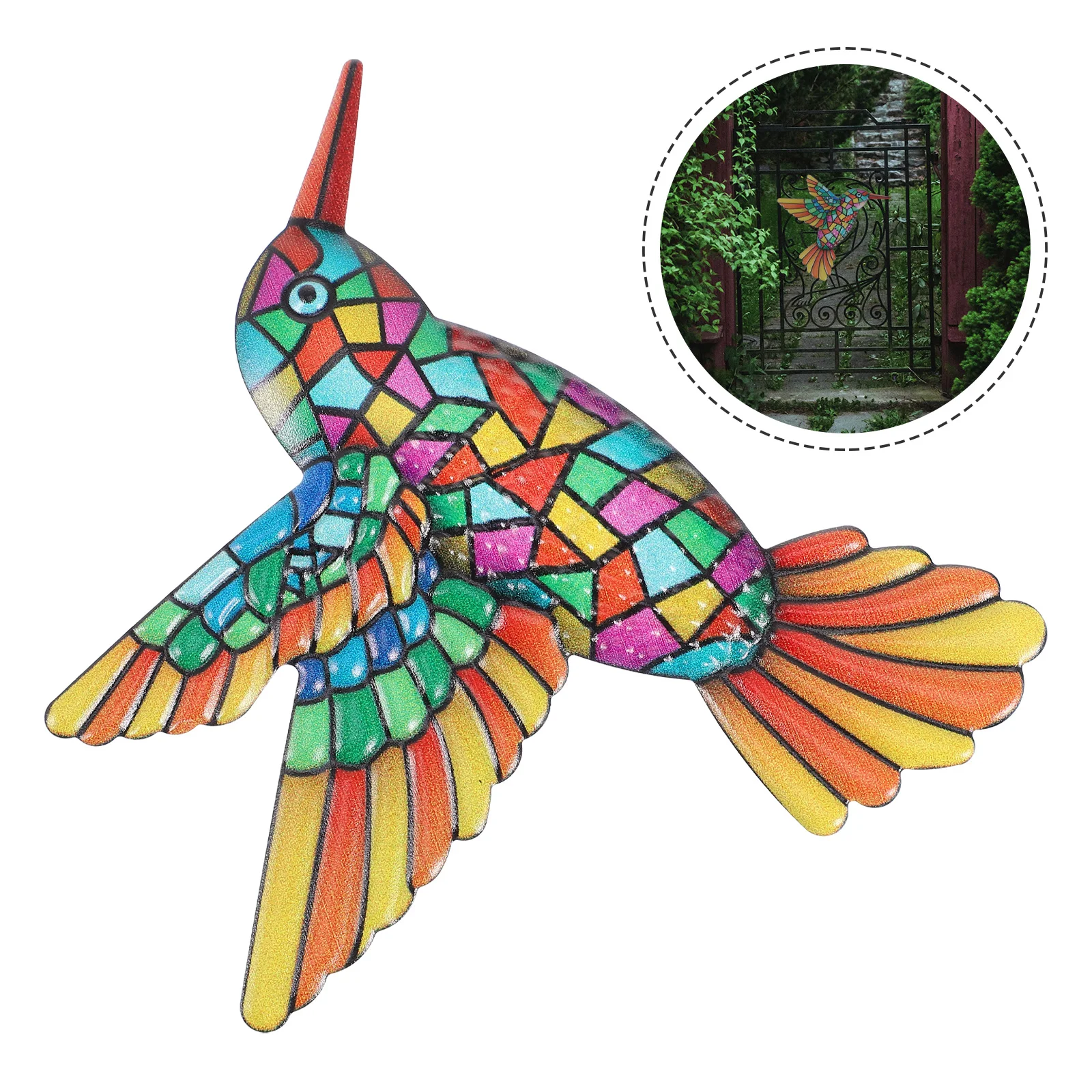 

Wall Bird Decor Metal Hummingbird Sculpture Iron Birds Hanging Outdoor Decoration Garden Sculptures Animal Pendant Ornament