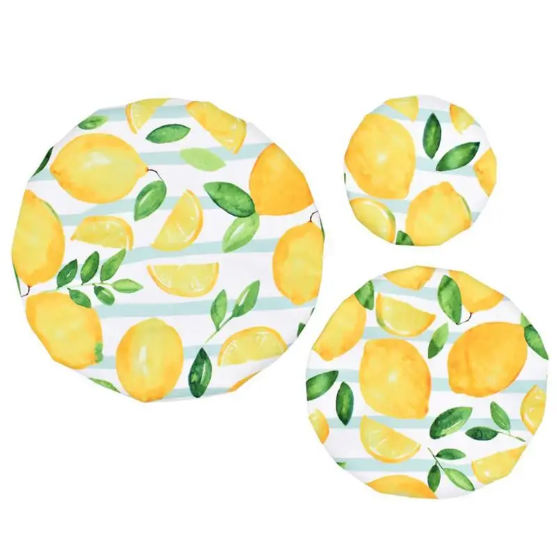 

3pcs Resuable Bowl Covers Elastic Cloth Fabric Food Cover Bowl Lid Bread Dust Cover Watermelon Dustproof Cover 3 Sizes