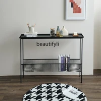 yj iron art console tables entrance cabinet simple shelf modern art console wall table ultra narrow