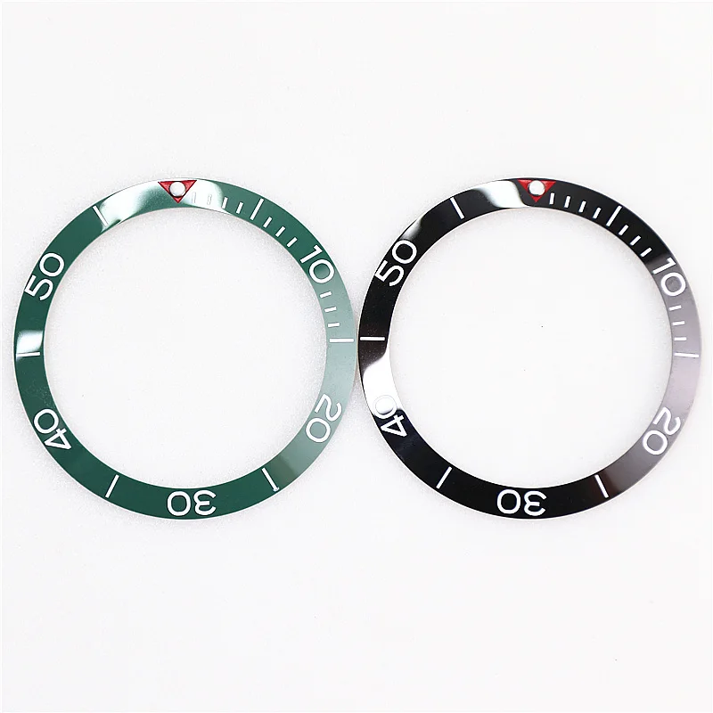 38.5mmx31.5mm High Quality Ceramic Bezel Insert For Diving Watch Case Black Green Watch Outer Bezel Ring Parts Replacement