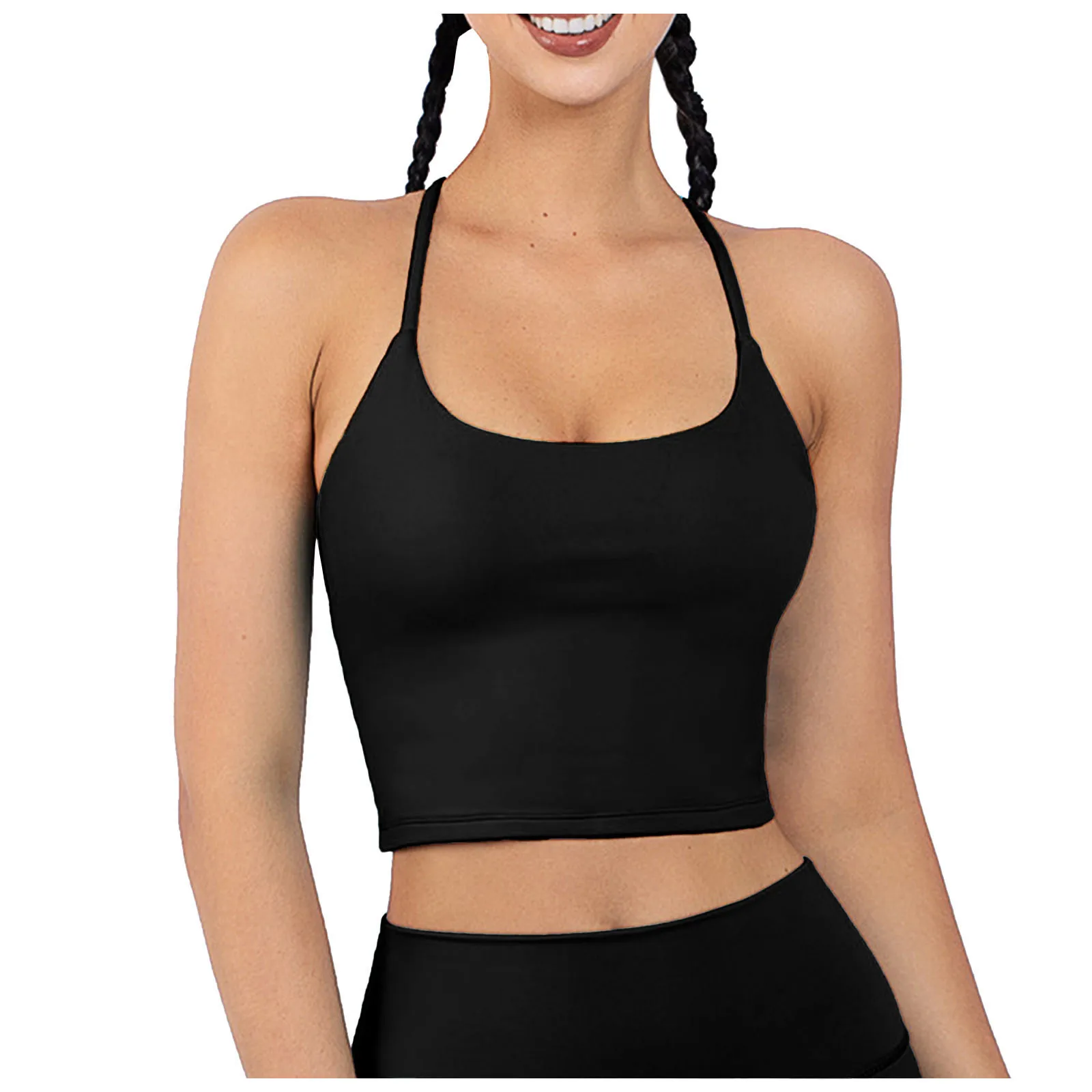 

Women'S Sports Bra Push Up Bralette Brassiere Padded Cross Back Backless Sports Bra Crop Top For Yoga Fitness Intimate Camisole