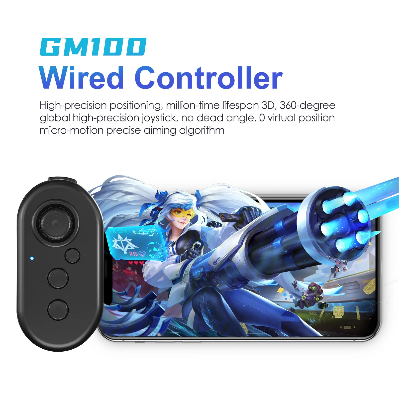

Mobile PUBG Controller Mobile Phone Single Side Joystick Gamepad Bluetooth Compatible 5.0 Gamepad For Android/IOS Type-C