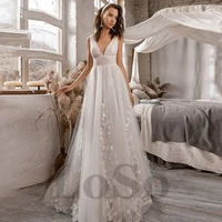 vintage wedding dress v neck exquisite appliques pleat sleeveless tulle mopping sweetheart gown robe de mariee for women
