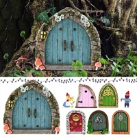 mini fairy garden door wooden mini garden door elf decoration door embellishments trees crafts garden courtyard miniature w t2x3