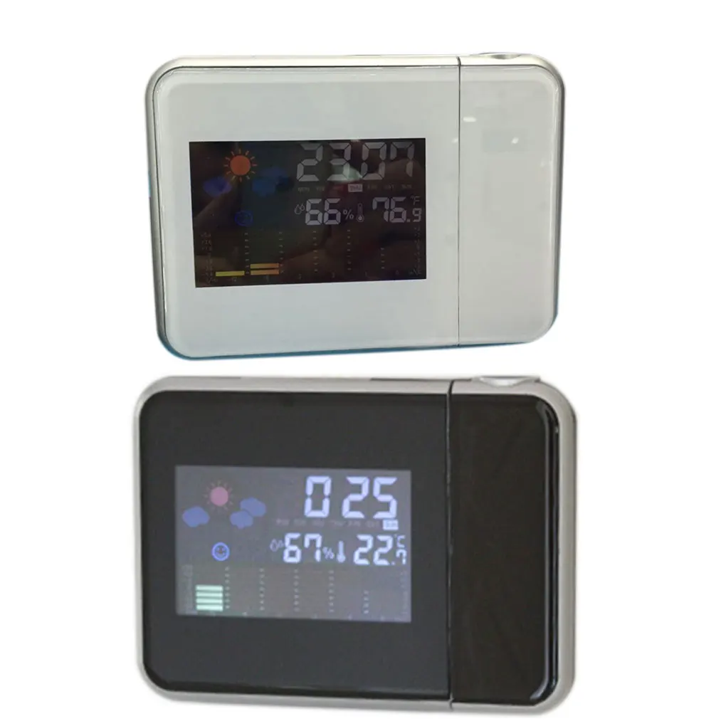 weather forecast projection electronic meteorological clock snooze function alarm clock color screen calendar free global shipping