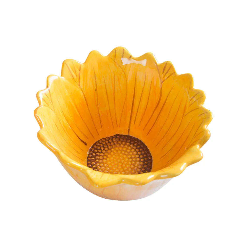 

Bowl Bowls Ceramic Sunflower Fruit Dessert Cereal Pasta Serving Shaped Dish Salad Candy Flower Snack Cream Ice Soup Noodle Cute