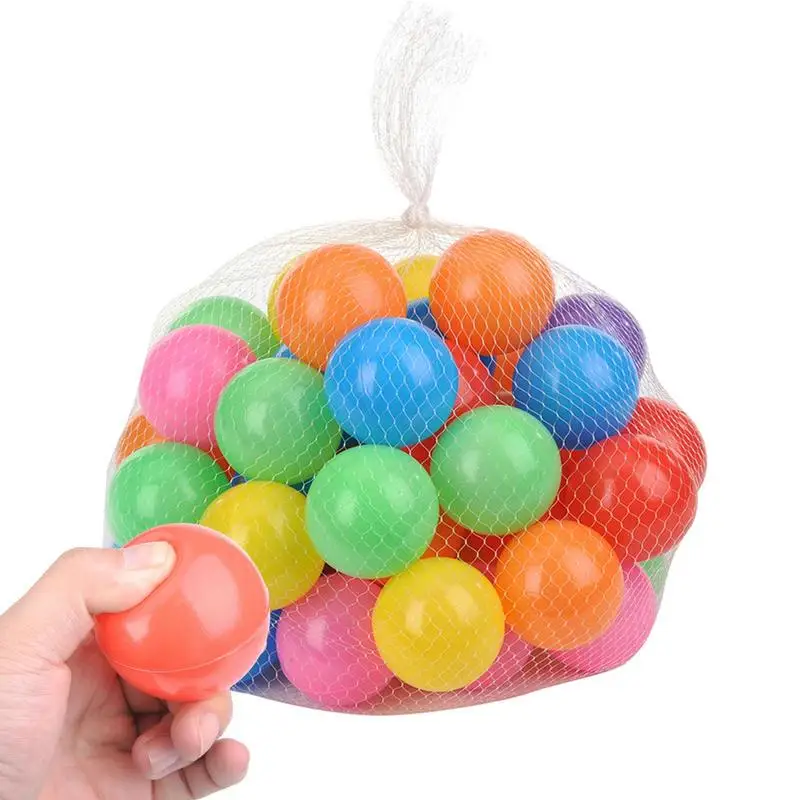 

Balls For Ball Pit Colorful Pool Balls For Children Set Of 50pcs Reusable Play Toy Balls With Mesh Bag For Round Playpen And Pla