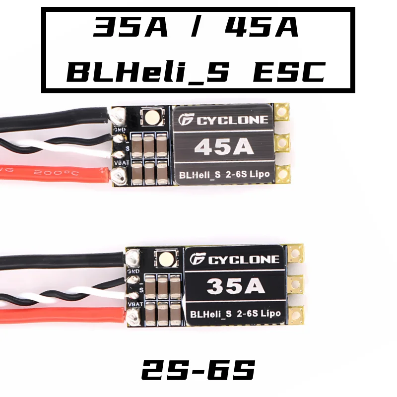 3Pcs Cyclone 35A 45A BLHeli_S ESC Support 2-6S Power Supply DShot150/300/600 Oneshot125 For RC FPV Quadcopter Airplane Drone