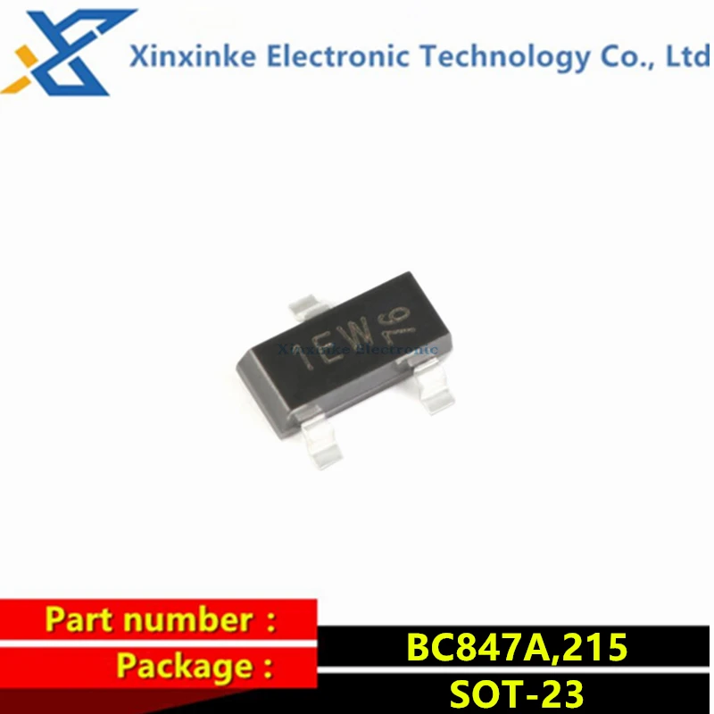 

50PCS BC847A,215 SOT-23 45V 100mA SMD Transistor