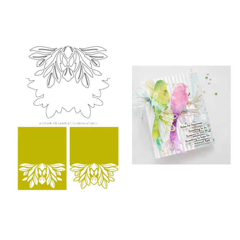 

Элегантные края листья Новинка 2022 металлические режущие штампы для скрапбукинга для изготовления бумаги фоновая рамка карточка ремесло бе...