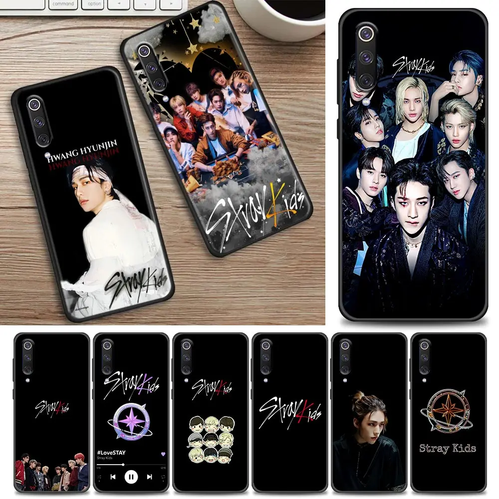

Case for Xiaomi Mi 9Lite 8 9 9T 10 10T A2 Lite 9SE CC9 Note 10 Pro 5G Soft Funda Shell Cover Group Stray Kids Kpop Black Picture