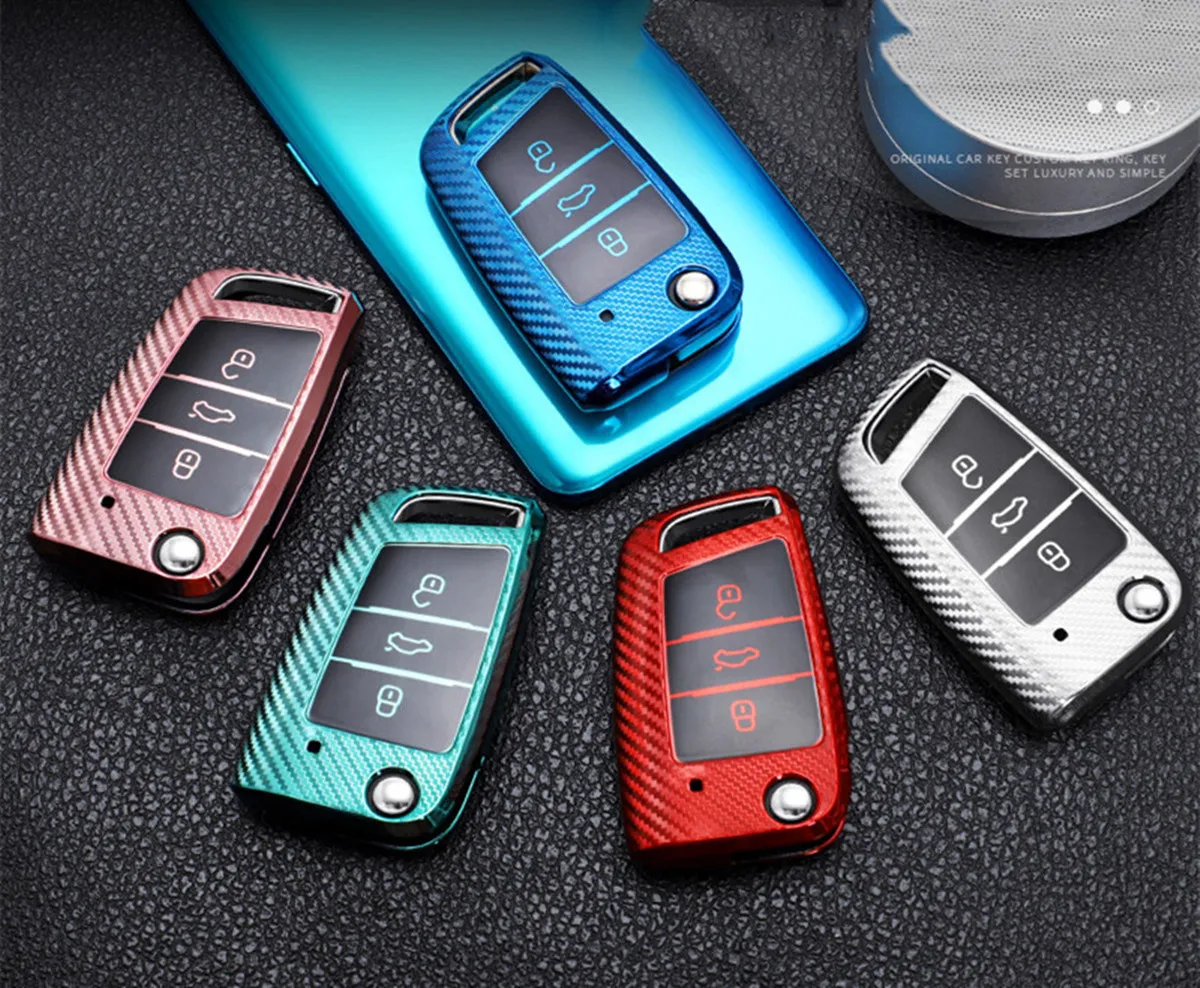 

Car Key Case For Volkswagen Teramont Touran L Lamando Golf 7 6 mk7 GTI Sportsvan Polo Caddy Sharan Vw Passat B6 B8 Scirocco