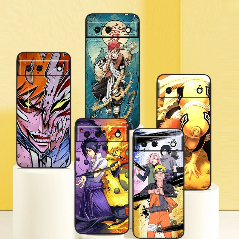 

Phone Case For Google Pixel 7 6 Pro 6A 5A 5 4 4A XL 5G Black Shell Soft Cover Hot N-Naruto Anime Cartoon Fundas Coque Capa