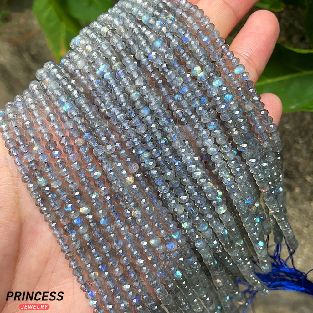 A +++ натуральный 3*5 мм синий лабрадорит граненые бусины-рондели свободные бусины