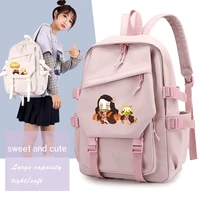 demon slayer backpacks anime waterproof laptop backbag children school bags girls travel bookbag schoolbag mochila