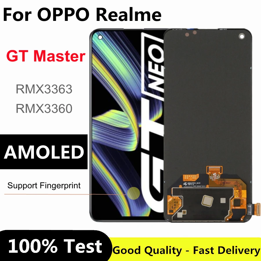 

6.43" AMOLED For Realme GT Master LCD Display Screen+Touch Panel Digitizer For OPPO RMX3363 RMX3360 GT Master LCD