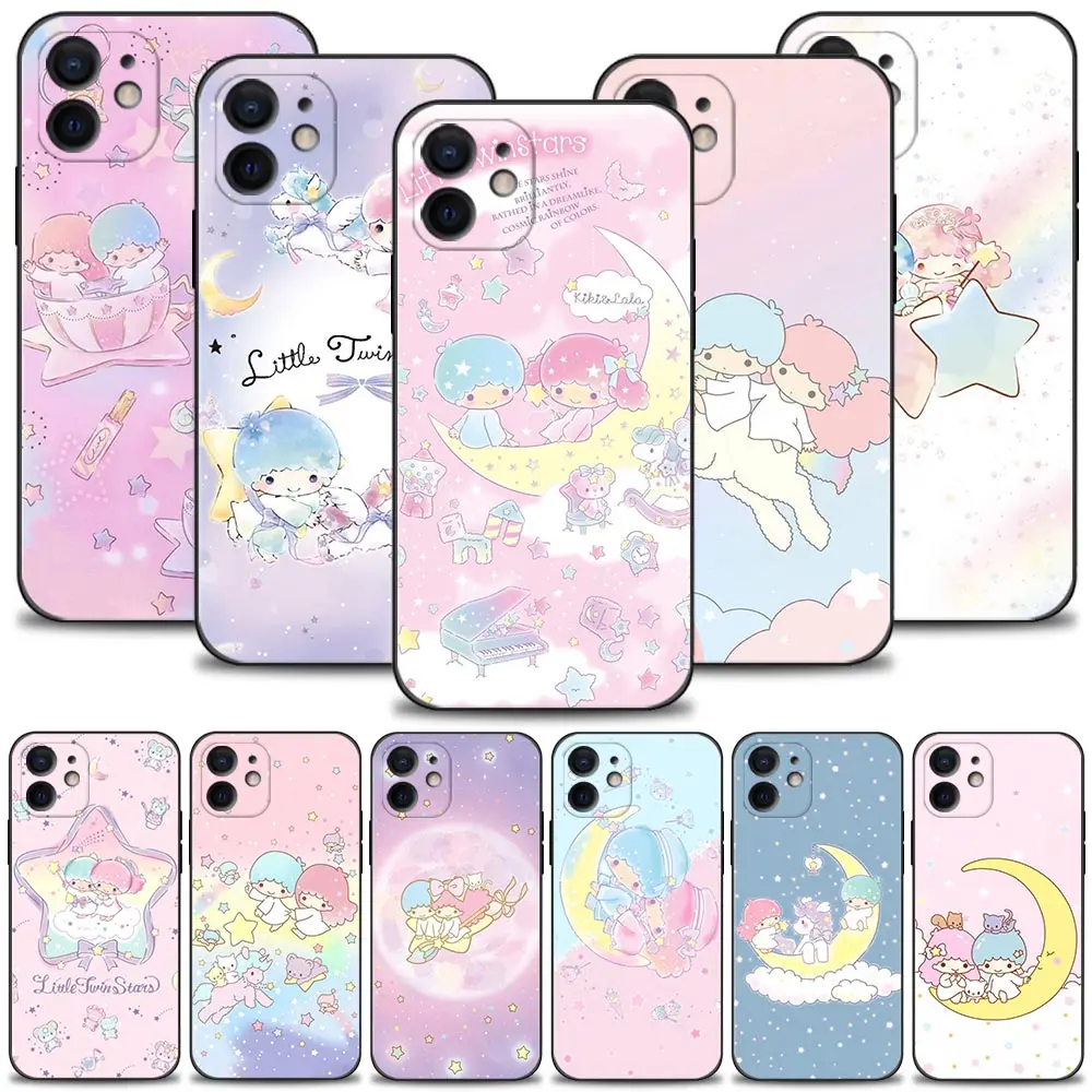 

Sitting the Moon Little Twin Stars Case For Apple iPhone 13 11 12 Pro Max XR X 8 7 6 6S Plus XS 5 5S 13mini SE Cover Shell