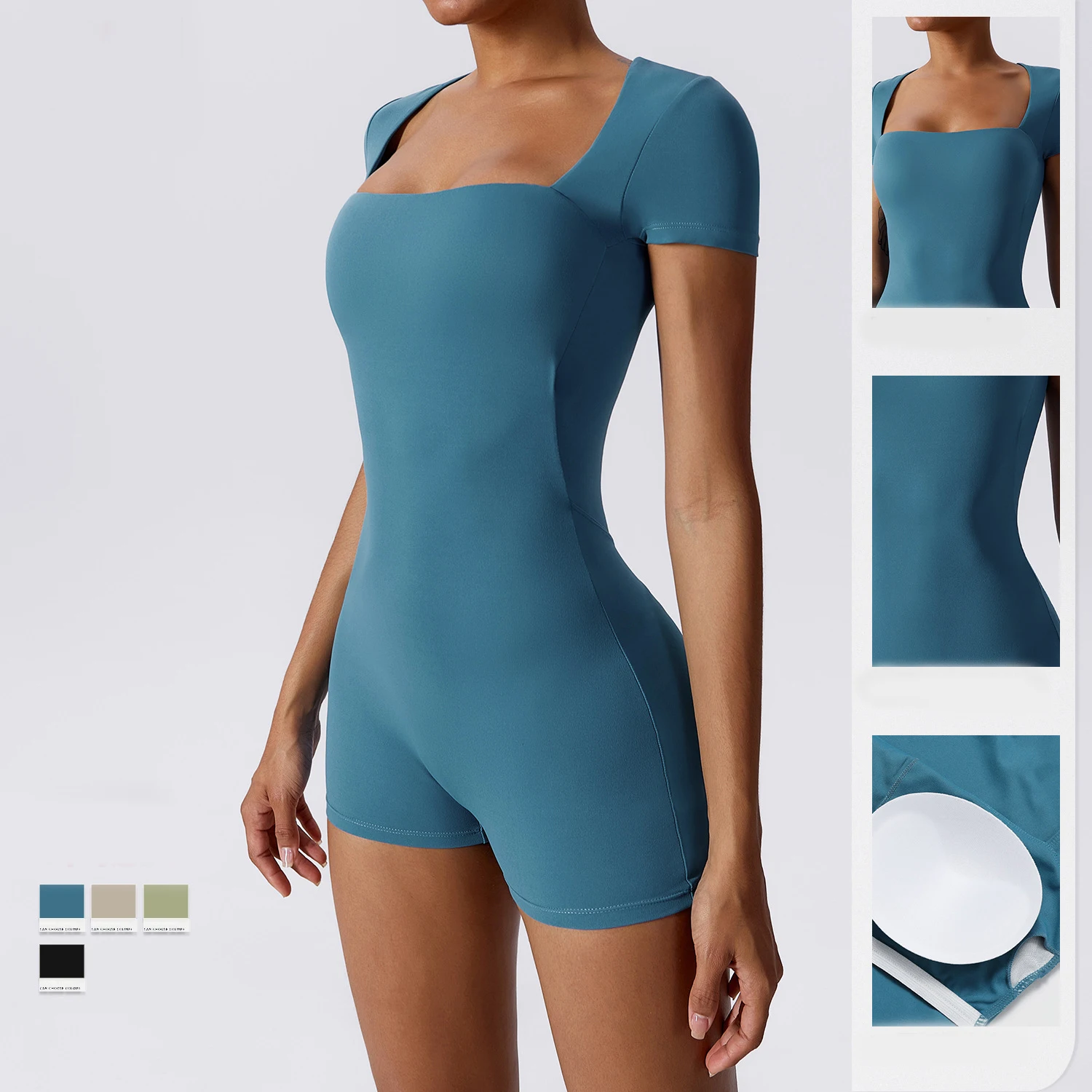 Women Sports Jumpsuit Yoga Set Tights Short Sleeve Cloud Feeling Yoga Training Dance Exercise Bodysuit for Women Overalls