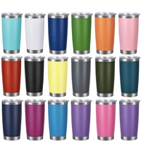 20oz travel mug ice cup colourful tumbler 304 stainless steel double wall vacuum insulated coffee mug wide mouth metal bottle