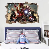 disney marvel avengers iron man captain america 3d pvc wall sticker room decor for kids room living kindergarten birthday gifts