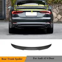 Car Rear Trunk Spoiler Wing For  Audi A5 Sedan 4 Door 2017 - 2021 Carbon Fiber Rear Trunk Boot Lip Spoiler