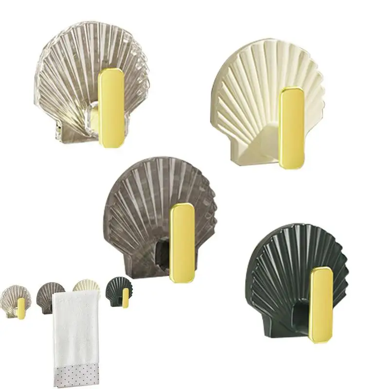 

Shell Adhesive Wall Hook Bathroom Hooks For Hanging Coat Hanger Key Holder Hanging Hooks Self-Adhesive Hooks Wall Hanger