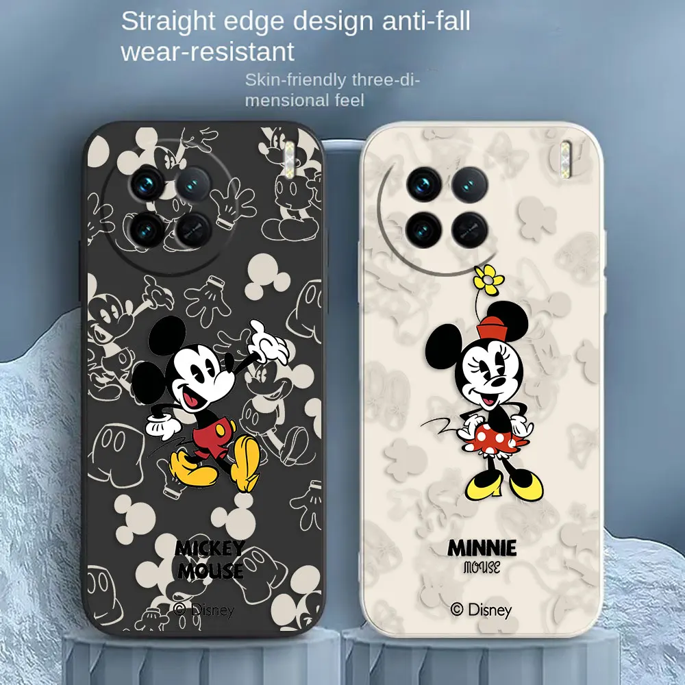 

Cute Mickey Minnie Mouse Phone Case For VIVO X21I X21S X23 X27 X30 X50 X60 X70 X80 X90 5G PRO PLUS Colour Liquid Case Funda Capa