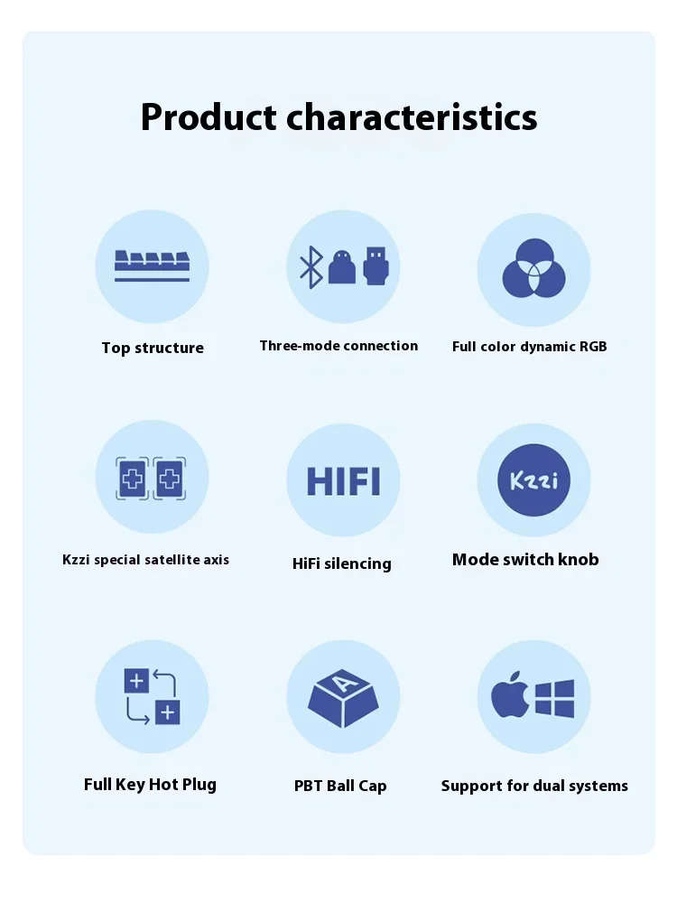 Беспроводная клавиатура Kzzi K20 мини-клавиатура многофункциональная ручка RGB три