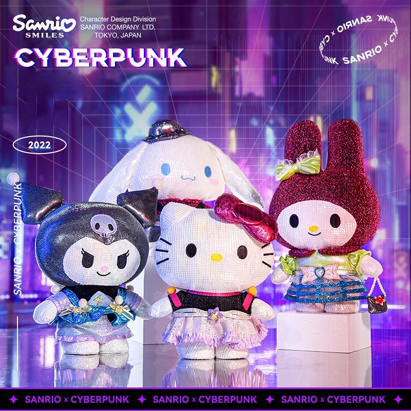 

Sanrio Cyberpunk Series Collection Cool Kawaii Cute Doll Kuromi Hello Kitty My Melody Special Throw Pillow Decoration Party Gift