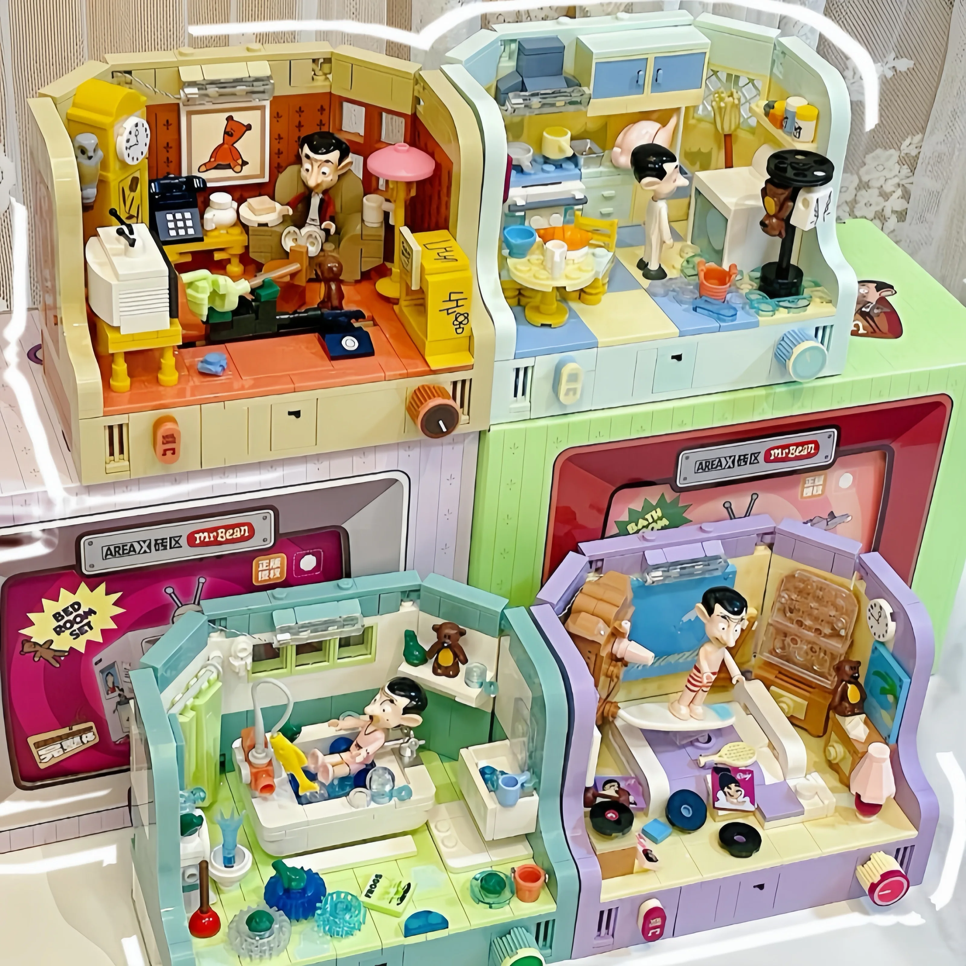 Подлинная комната Mr. Bean классический вид на улицу собранные строительные блоки