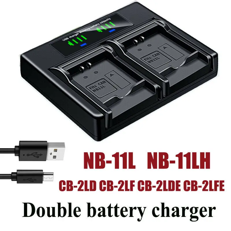 

Dual Battery Charger For Canon NB-11L IXUS 177 180 185 190 240 HS 265 HS 285 HS