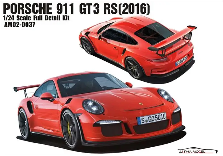 

Модель Alpha из смолы в сборе, модель автомобиля 1/24, масштаб 911GT3 RS (2016), модель в сборе
