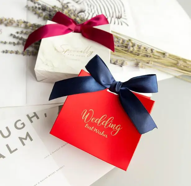 

50 Pcs Mini Pink Red Marble Wedding Favors Gift Bags Candy Boxes Party Gift Box Return Present Box Chocolate Box