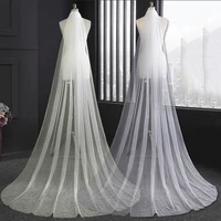 3m bridal trailing veil one layer round white lace bridal long elegant veil with comb for cathedral wedding accessories