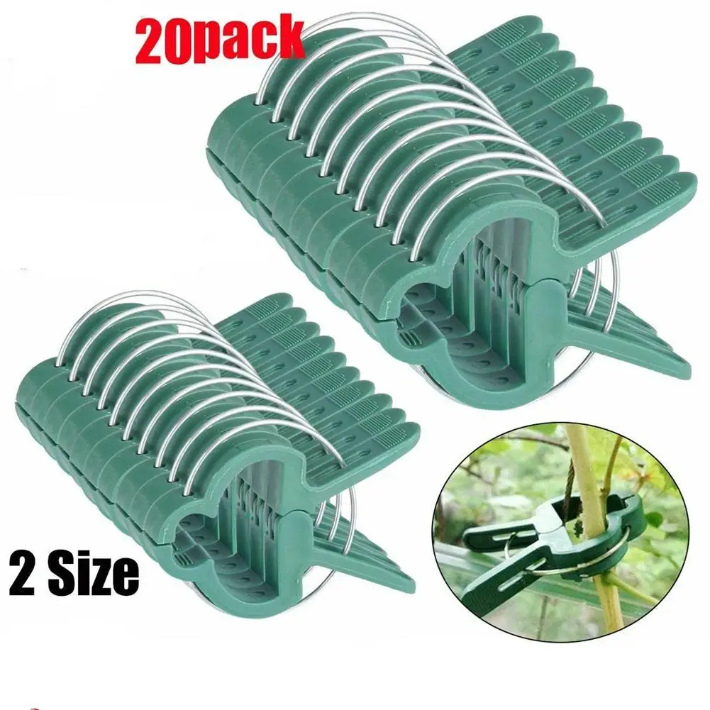 

20pcs Plant Clips Reusable Weatherproof No Rust For Tomato Cucumbers Peppers Melons