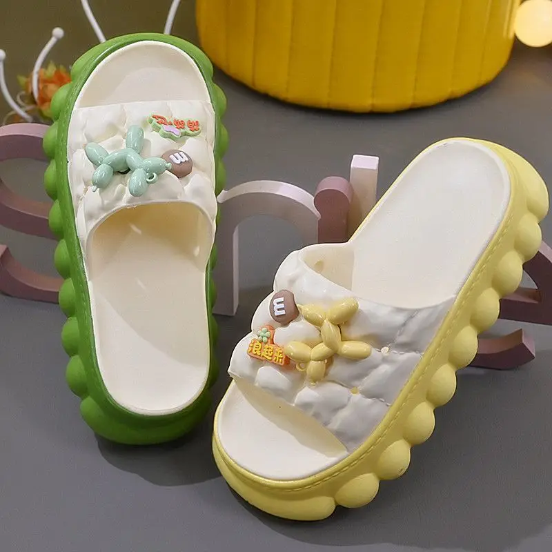 green puppy high platform slipper women's shoes 2023 slide sandals trends pink slippers woman indoor house shoes dog slippers