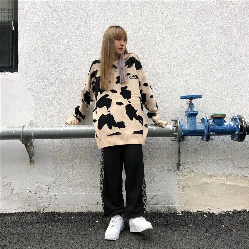 Lazy Style New Sweater Loose Korean Version Ins Harajuku Trend Student Pullover Men Women Couples Cute Casual Top Coat Pullover