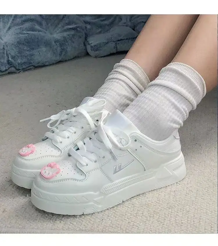 

Sanrio HelloKitty women's shoes thick-soled white shoes women's all-match cute sneakers girl heart gift surprise