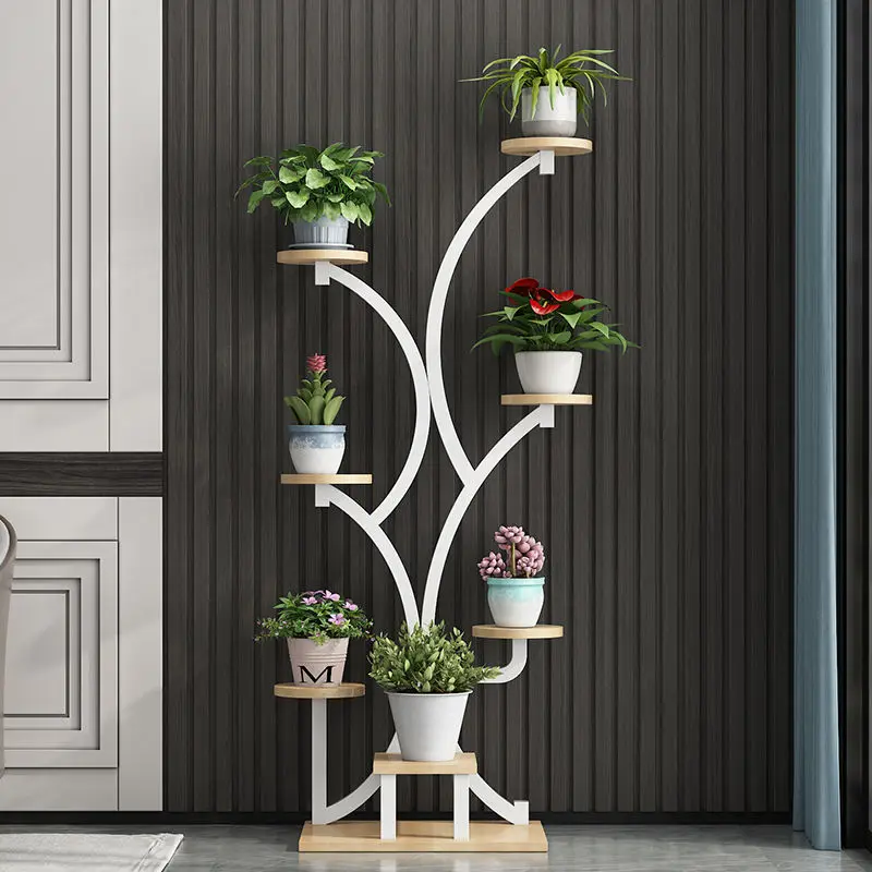 

Flower stand living room modern minimalist iron mobile ornaments multi-layer shelves flower pot rack plant shelf