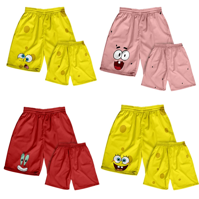 

Spongebob Patrick Star Cute Kawaii Toys Cartoon Anime Shorts Couple Five Pants Gift Hawaiian Quick Dry Casual Pants Present