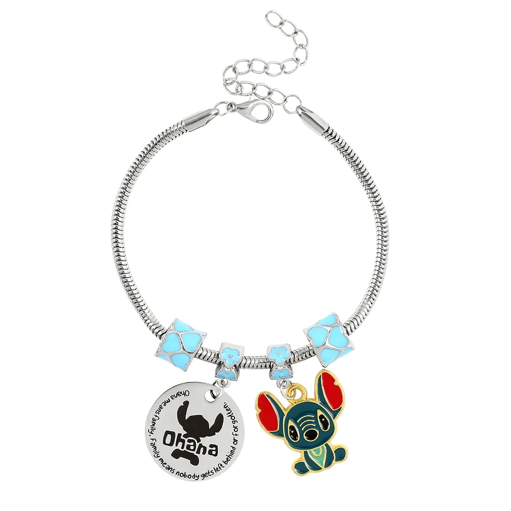 

Stitch Bracelets Kids Charms Bracelet Women Dangle Snake Chain Stitch Jewelry Christmars Gift