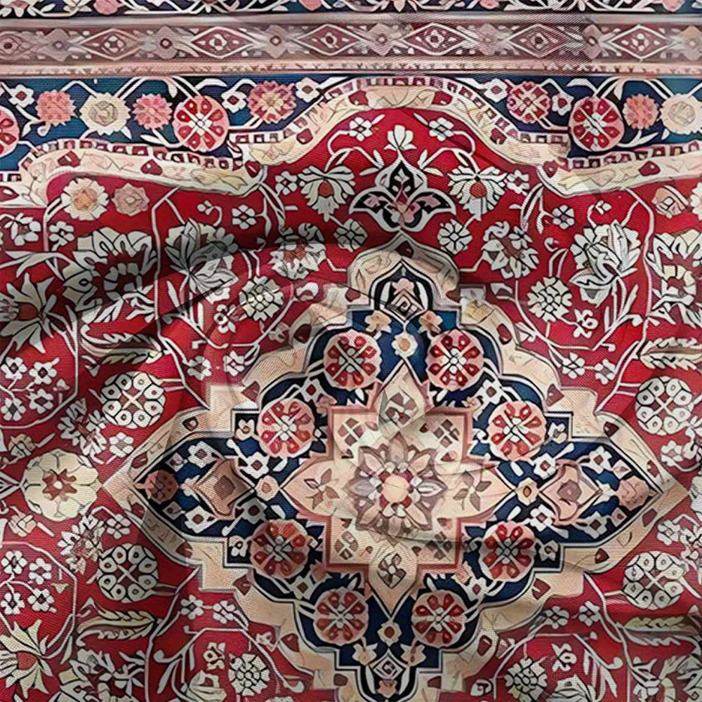 Фото Комплект из 2 штор в роскошном марокканском персидском стиле, красно-синие с узором, восточные богемные винтажные шторы для окон, декор для дома №5