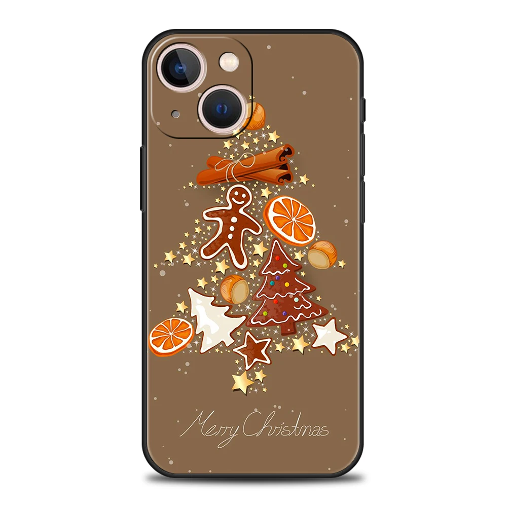 Winter Merry Christmas Luxury Phone Case Cover For iPhone 14 13 12 11 Pro Max 8 7 Plus X XR XS Max SE 2020 Shockproof Soft Shell