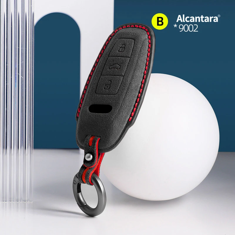 Алькантара для Audi Q8 RSQ8 A6 C8 S6 RS6 A7 S7 RS7 A3 8Y A8 D5 RS E-tron GT Q4 Q7 Чехол для дистанционного управления автомобильным ключом Замшевый корпус Брелок