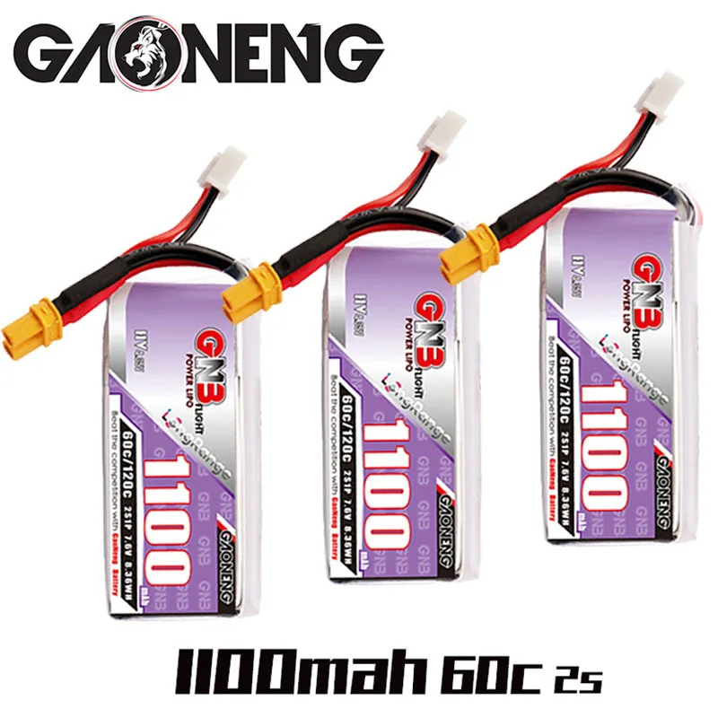 

GNB 2s 7.6v 1100mAh 60c/120c Lipo Battery For RC Helicopter Quadcopter FPV Racing Drone Spare Parts HV 7.6v Drones Battery