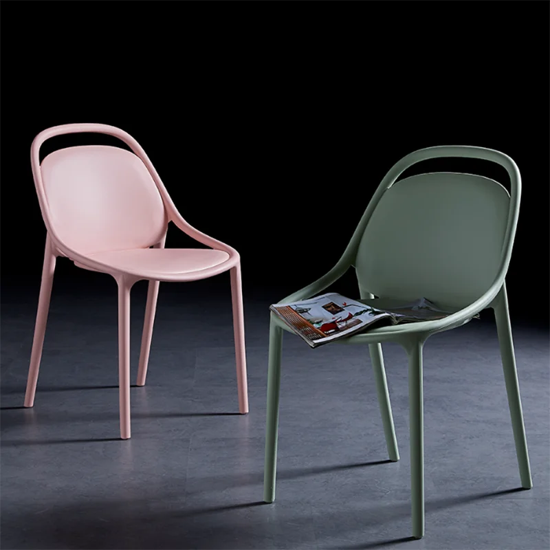 

Nordic Living Room Dining Chairs Modern Leisure Balcony Waiting Floor Chairs Relaxing Design Plastic Fauteuil Home Furniture