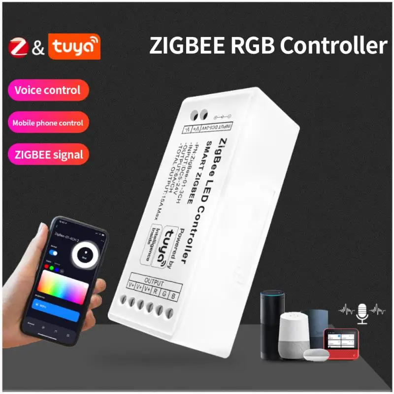 

Умный контроллер Zigbee 3,0 для светодиодной ленты, цвет RGB + CCT, RGBW, RGB, CCT, Одноцветный диммер, поддержка приложения Smart Life, Голосовое управление